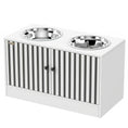 Load image into Gallery viewer, Elevated Dog Bowls with Storage Cabinet, Raised Dog Bowl Stand, Pet Feeding Station with Slow Feeder & Non-Slip, for Large Pets, White
