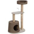 Load image into Gallery viewer, Scratching Cat Tree Post Climbing Kitten Pets Kitty Furniture with Toy, Brown
