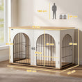 Load image into Gallery viewer, Dog Crate Furniture, Indoor Dog Cage with Double Doors for Large Breeds, Pet Kennel End Side Table with Arched Door Design, 100 x 60 x 69 cm, White
