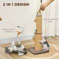 Load image into Gallery viewer, 2 in 1 Cat Scratching Post, 78cm Tall Cat Scratch Post with 3 Toy Feathers, Cat Scratcher Post for Indoor Cats and Kittens, Brown
