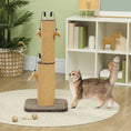 Load image into Gallery viewer, 2 in 1 Cat Scratching Post, 78cm Tall Cat Scratch Post with 3 Toy Feathers, Cat Scratcher Post for Indoor Cats and Kittens, Brown
