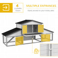Load image into Gallery viewer, Large Rabbit Hutch with Run, Outdoor Bunny Cage with Tray, Ramp, Wooden Guinea Pig House, Light Grey

