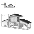 Load image into Gallery viewer, Large Rabbit Hutch with Run, Outdoor Bunny Cage with Tray, Ramp, Wooden Guinea Pig House, Light Grey
