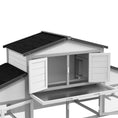 Load image into Gallery viewer, Large Rabbit Hutch with Run, Outdoor Bunny Cage with Tray, Ramp, Wooden Guinea Pig House, Light Grey
