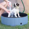Load image into Gallery viewer, Dog Paddling Pool, Foldable Dog Pool, Leakproof & Hard Plastic, Portable Pet Bathtub with Non-Slip Base & Drainage Hole, for Indoors, Outdoors, Garden, Patio, 100 x 30 cm, Blue
