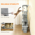 Load image into Gallery viewer, Cat Tree, 67" Large Cat Tower for Indoor Kittens Multi-Level with 7 Scratching Posts, Tunnel, 2 Plush Condos, Hammock, Perch, Ramp, Pompoms, Light Grey
