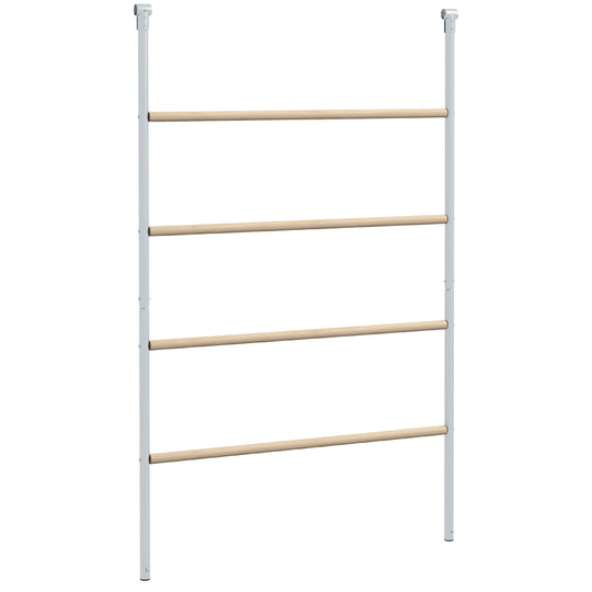PawHut Chicken Perch for Coop, Wooden and Galvanized Steel Jungle Gym Roosting Bar Ladder for Backyard Poultry, 55" x 33.75"