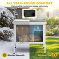 Load image into Gallery viewer, Outdoor Cat House Weatherproof with Removable Insulated Liner, Raised Wooden Cat House, Insulated Cat Shelter, Outdoor Use, Waterproof Asphalt Roof, Escape Door, Opening Top
