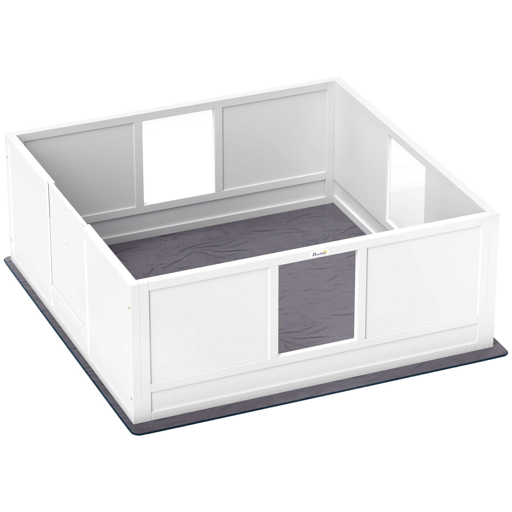 Whelping Box for Dogs, Dog Whelping Box Dog Playpen Fence Exercise Play Pen with Waterproof Washable Whelping Pad, Adjustable Entrance, Non-Slip Pads, for Large Dogs and Puppies, 124 x 120cm