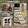 Load image into Gallery viewer, 82" Wooden Chicken Coop, Large Outdoor Hen House Poultry Hutch for 2-3 Hens, Chicken House with Nesting Box, Pull-on Tray, Waterproof Roof, Ramp and Roosting Bars for Backyard, Gray
