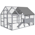 Load image into Gallery viewer, Large Chicken Run, Wooden Chicken Coop with Waterproof & Anti-UV Cover, Split Door, 4 Nesting Boxes, Roosting Bar, Walk-in Chicken Pen for 8-12 Chickens, for Backyard, Farm, 9' x 6' x 6'
