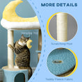 Load image into Gallery viewer, Moon Cute Cat Tree for Indoor Cats with Kitten Condo and Bed, Cat Tower with Scratching Post, Hanging Moon Shaped Toy, Star Platform, Blue
