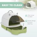 Load image into Gallery viewer, Cat Litter Tray with Lid, Enclosed Cat Litter Box with Pull-Out Drawer, Scoop, Deodorising Bags for Odour Control, Privacy, Portable, Easy to Clean, Green
