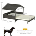 Load image into Gallery viewer, Rattan Dog House, Extendable Outdoor Wicker Dog Bed w/ Water-Resistant Roof, Removable Cushion, for Small and Medium Dogs - Cream White
