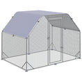 Load image into Gallery viewer, Galvanized Large Metal Chicken Coop Cage Walk-in Enclosure Poultry Hen Run House Playpen Rabbit Hutch with Cover for Outdoor Backyard 9.2' x 6.2' x 6.5' Silver
