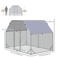 Load image into Gallery viewer, Galvanized Large Metal Chicken Coop Cage Walk-in Enclosure Poultry Hen Run House Playpen Rabbit Hutch with Cover for Outdoor Backyard 9.2' x 6.2' x 6.5' Silver
