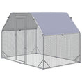 Load image into Gallery viewer, Galvanized Large Metal Chicken Coop Cage Walk-in Enclosure Poultry Hen Run House Playpen Rabbit Hutch with Cover for Outdoor Backyard 9.2' x 6.2' x 6.5' Silver
