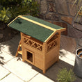Load image into Gallery viewer, PawHut Outdoor Cat House, 2-Story Shelter for Feral Cats, Wooden Kitten Condo with Asphalt Roof, Stairs, Balcony, 30" x 20" x 29", Natural
