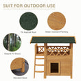 Load image into Gallery viewer, Outdoor Cat House Kitten Shelter Puppy Kennel with Balcony Stairs Asphalt Roof, 77 x 50 x 73 cm, Natural Wood Finish
