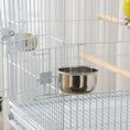 Load image into Gallery viewer, 53.9'' Large Rolling Steel Bird Cage Bird House with Detachable Rolling Stand, Storage Shelf, Wood Perch, Food Container, White
