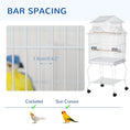 Load image into Gallery viewer, 53.9'' Large Rolling Steel Bird Cage Bird House with Detachable Rolling Stand, Storage Shelf, Wood Perch, Food Container, White
