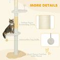 Load image into Gallery viewer, Floor to Ceiling Cat Tree, 225-255 cm Adjustable Cat Climbing Tower with 3 Cloud Perches, Sisal Scratching Posts, 2 Hanging Play Balls and Anti-Tip Strap, Beige
