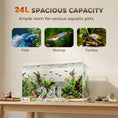 Load image into Gallery viewer, 24L Fish Tank, Glass Aquarium, Small Fish Tank with Protective Base Mat, for Shrimps, Turtles, Transparent, 40 x 25 x 25 cm
