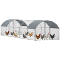 Load image into Gallery viewer, Chicken Run, Galvanized Large Metal Chicken Coop Cage, Walk-in Enclosure Poultry Hen Run House Playpen Rabbit Hutch with Dome Roof, Cover, 9.2' × 31.2' × 6.4', Silver
