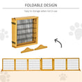 Load image into Gallery viewer, Wooden Pet Gate, Dog Safety Barrier, Freestanding Foldable Fence, w/ 6 Panels, 2 Support Feet, for House Doorway Stairs, Small & Medium Dogs, Yellow
