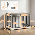 Load image into Gallery viewer, Dog Crate Furniture, 100 cm Wooden Dog Kennel Indoor Double Door with Sliding Barn Door, Decorative Pet Kennel End Side Table for Large Breeds, White
