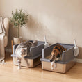 Charger l'image dans la visionneuse de la galerie, 2 Pack XL Stainless Steel Litter Box, Extra Large Metal Cat Litter Box High Sided for Big and Multiple Cats, Semi-Enclosed with Scoops, Anti-Urine Leakage
