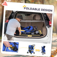 Load image into Gallery viewer, Pet Stroller for Small Miniature Dogs Cats Foldable Travel Carriage with Wheels Zipper Entry Cup Holder Storage Basket Blue
