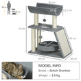Load image into Gallery viewer, Cat Tree for Indoor Cats with Scratching Posts Pad, Kitten Tower with Bed Perch Ball Toy, 60 x 30 x 76 cm, Light Grey
