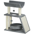 Load image into Gallery viewer, Cat Tree for Indoor Cats with Scratching Posts Pad, Kitten Tower with Bed Perch Ball Toy, 60 x 30 x 76 cm, Light Grey
