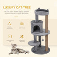 Load image into Gallery viewer, 41 Inches Cat Tree, Multi-Level Cat Tower with Condo, Cute Cat Activity Center with Sisal Scratching Posts, Plush Perch, Hanging Ball, Grey
