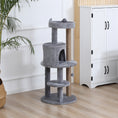 Load image into Gallery viewer, 41 Inches Cat Tree, Multi-Level Cat Tower with Condo, Cute Cat Activity Center with Sisal Scratching Posts, Plush Perch, Hanging Ball, Grey
