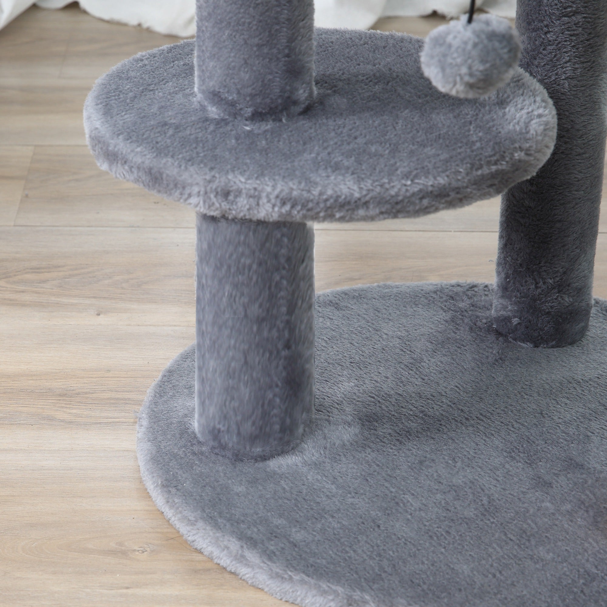 41 Inches Cat Tree, Multi-Level Cat Tower with Condo, Cute Cat Activity Center with Sisal Scratching Posts, Plush Perch, Hanging Ball, Grey