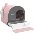 Gallery viewerに画像を読み込む, Large Cat Litter Box with Lid, Enclosed Kitty Litter Box with Slide-out Tray, Scoop, Filter, Pink
