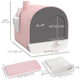 Gallery viewerに画像を読み込む, Large Cat Litter Box with Lid, Enclosed Kitty Litter Box with Slide-out Tray, Scoop, Filter, Pink
