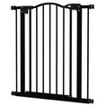 Load image into Gallery viewer, Pressure Fit Dog Stair Gate No Drilling Safety Gate Auto Close for Doorways, Hallways, 74-80cm Adjustable, 78cm Tall, Black
