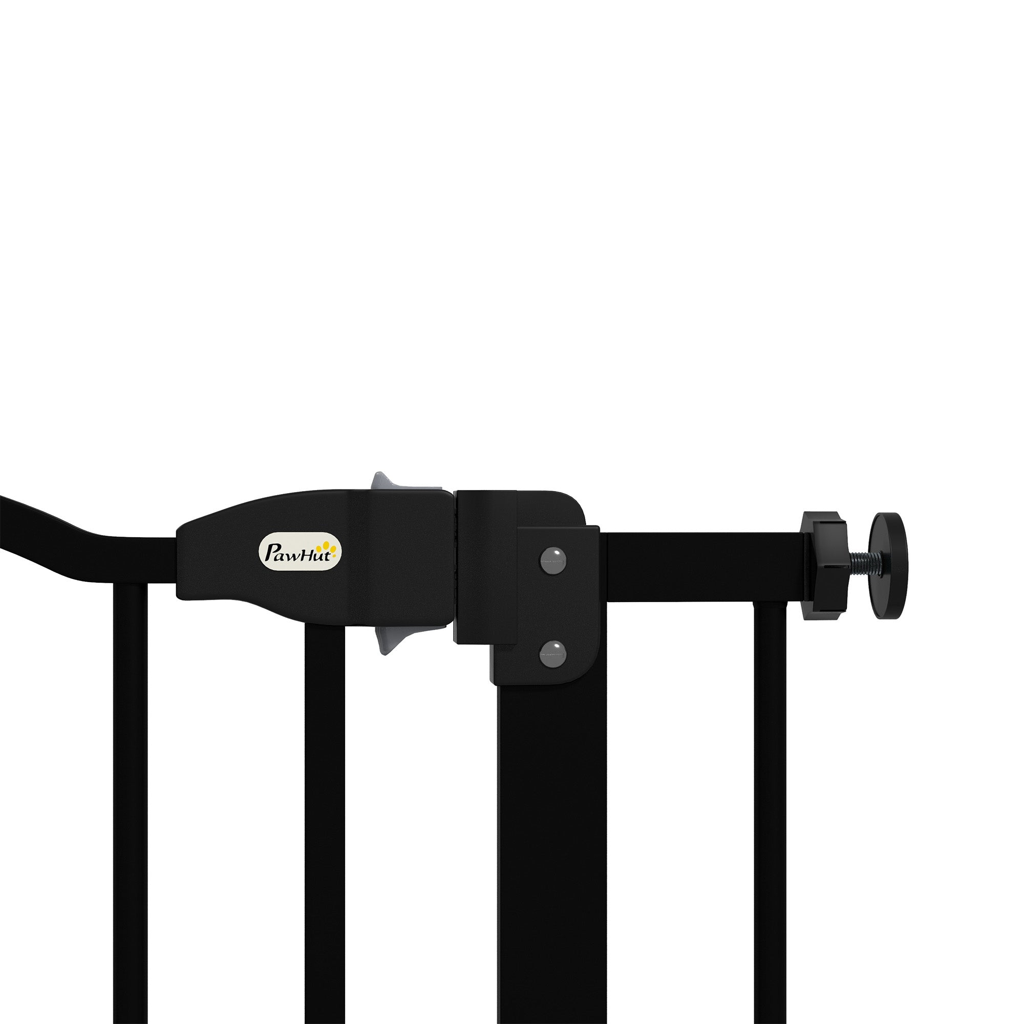 Pressure Fit Dog Stair Gate No Drilling Safety Gate Auto Close for Doorways, Hallways, 74-80cm Adjustable, 78cm Tall, Black