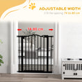 Load image into Gallery viewer, Pressure Fit Dog Stair Gate No Drilling Safety Gate Auto Close for Doorways, Hallways, 74-80cm Adjustable, 78cm Tall, Black
