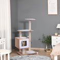 Load image into Gallery viewer, 47" Wood Cat Tree, Cat Condo Tower with Scratching Post, Toy Ball, Natural Wood
