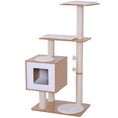Load image into Gallery viewer, 47" Wood Cat Tree, Cat Condo Tower with Scratching Post, Toy Ball, Natural Wood
