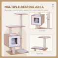 Load image into Gallery viewer, 47" Wood Cat Tree, Cat Condo Tower with Scratching Post, Toy Ball, Natural Wood
