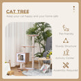 Load image into Gallery viewer, 47" Wood Cat Tree, Cat Condo Tower with Scratching Post, Toy Ball, Natural Wood
