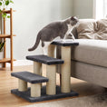 Load image into Gallery viewer, 3 Tier Pet Stairs Dog Cat 3 Steps Kitty Scratching Post Cat Scratch Furniture Dark Grey
