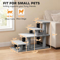 Load image into Gallery viewer, Pet Stairs, Cat Stairs with 2/3/4-Step Flexible Setup for Bed, Sofa, Pet Steps with Scratching Posts for Indoor Cats/Dogs to Climb High Bed and Couch, Gray
