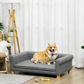 Load image into Gallery viewer, PawHut Modern Dog Couch Bed, Pet Sofa for Medium to Large Dogs or Cats, Elevated Pet Couch Sleeping Bed with Removable Seat Cushion, Dark Gray
