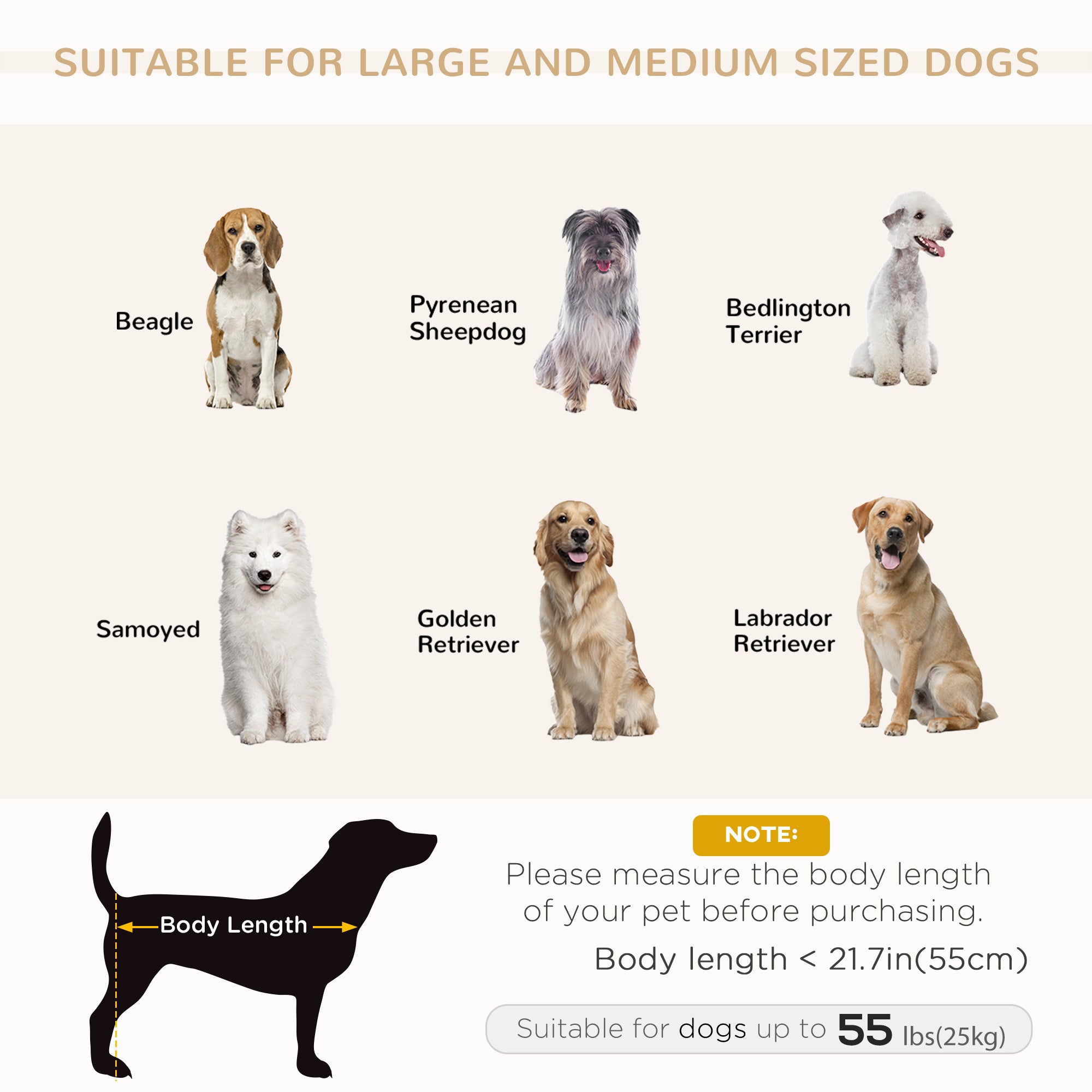 PawHut Modern Dog Couch Bed, Pet Sofa for Medium to Large Dogs or Cats, Elevated Pet Couch Sleeping Bed with Removable Seat Cushion, Dark Gray